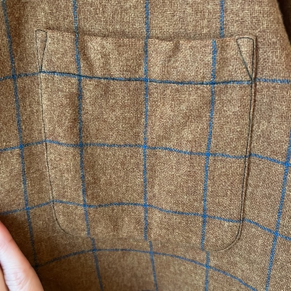 Vintage Le Chevron Plaid Wool Button Down Shirt.  Size XL. - Picture 4 of 16